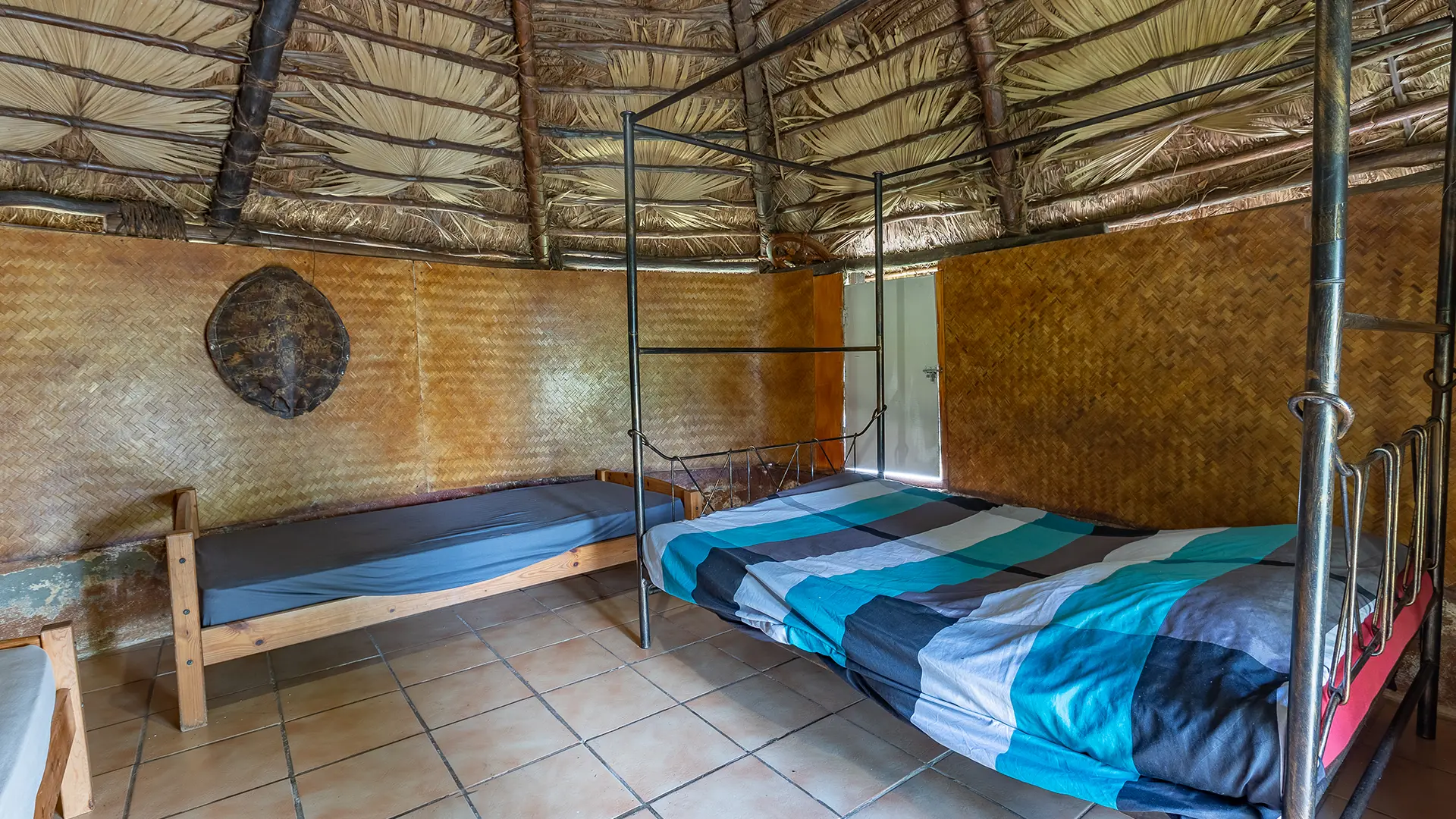 Thatched hut interior