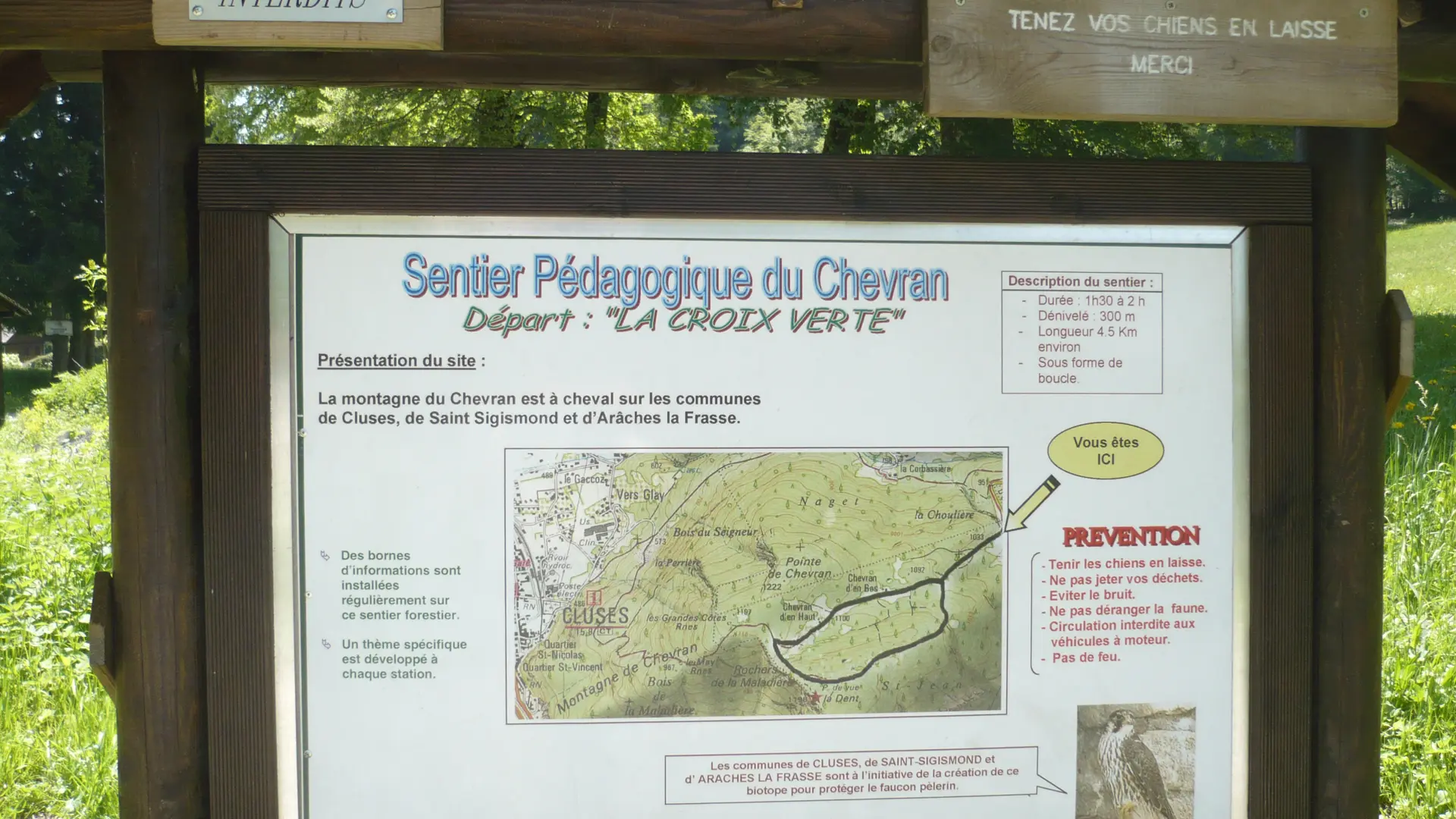 Le panneau explicatif du départ