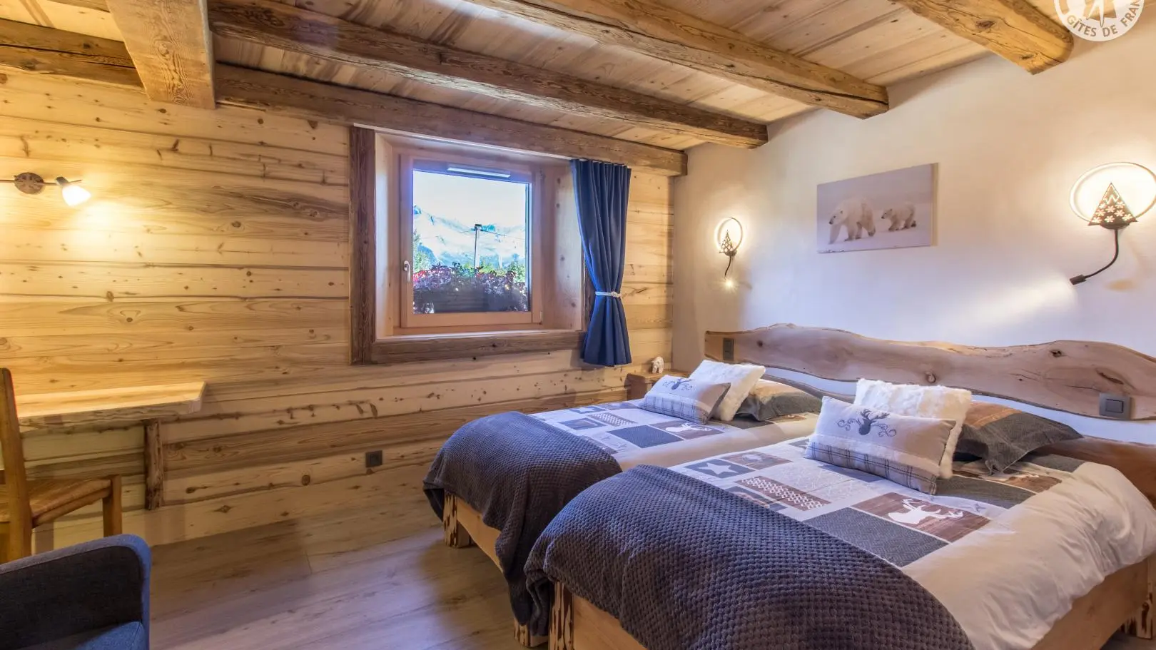 Chambre avec 2 lits 90cm regroupables