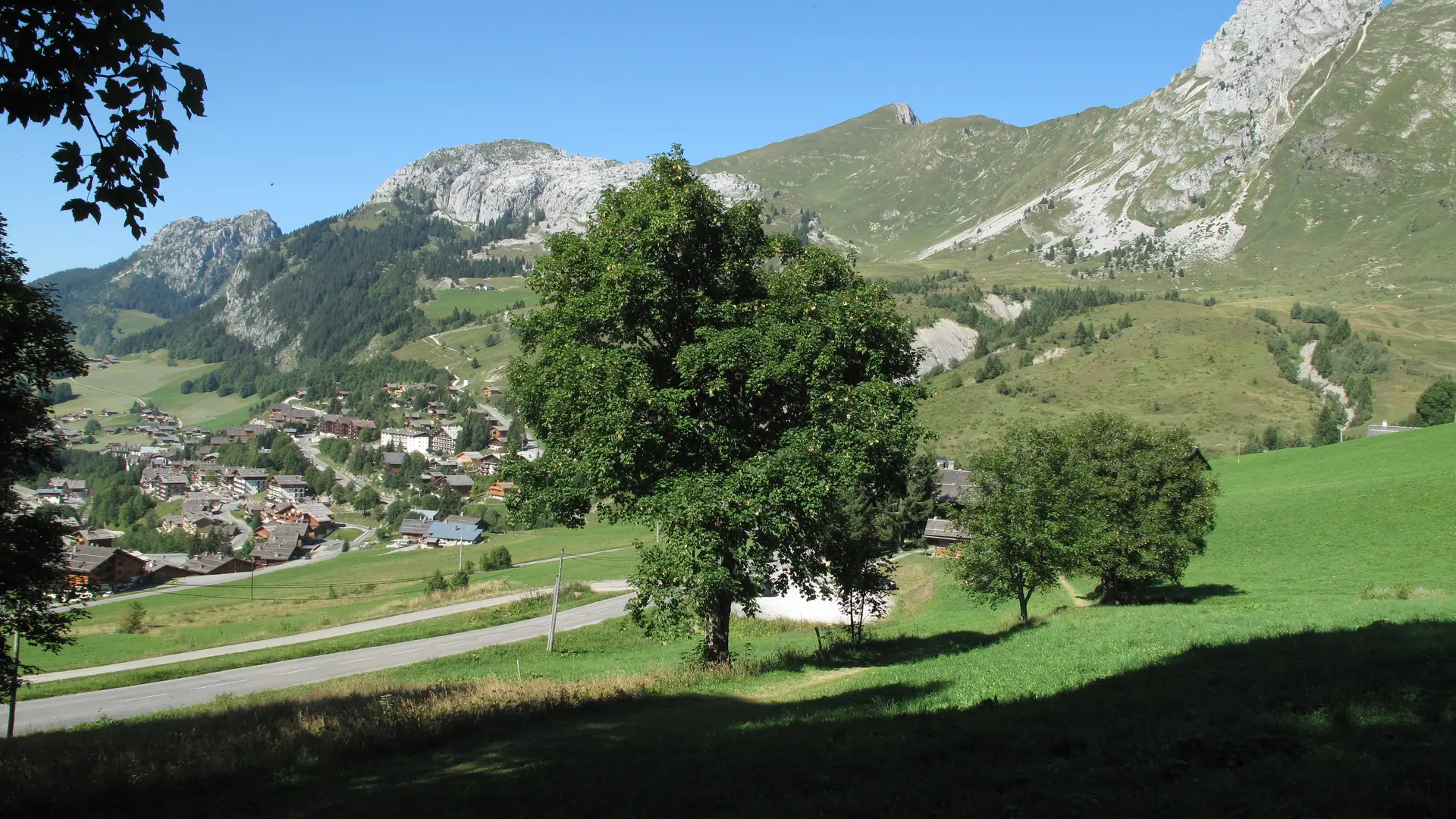 Village du Chinaillon et Aiguille verte