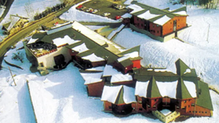 Vue du ciel sur les logements