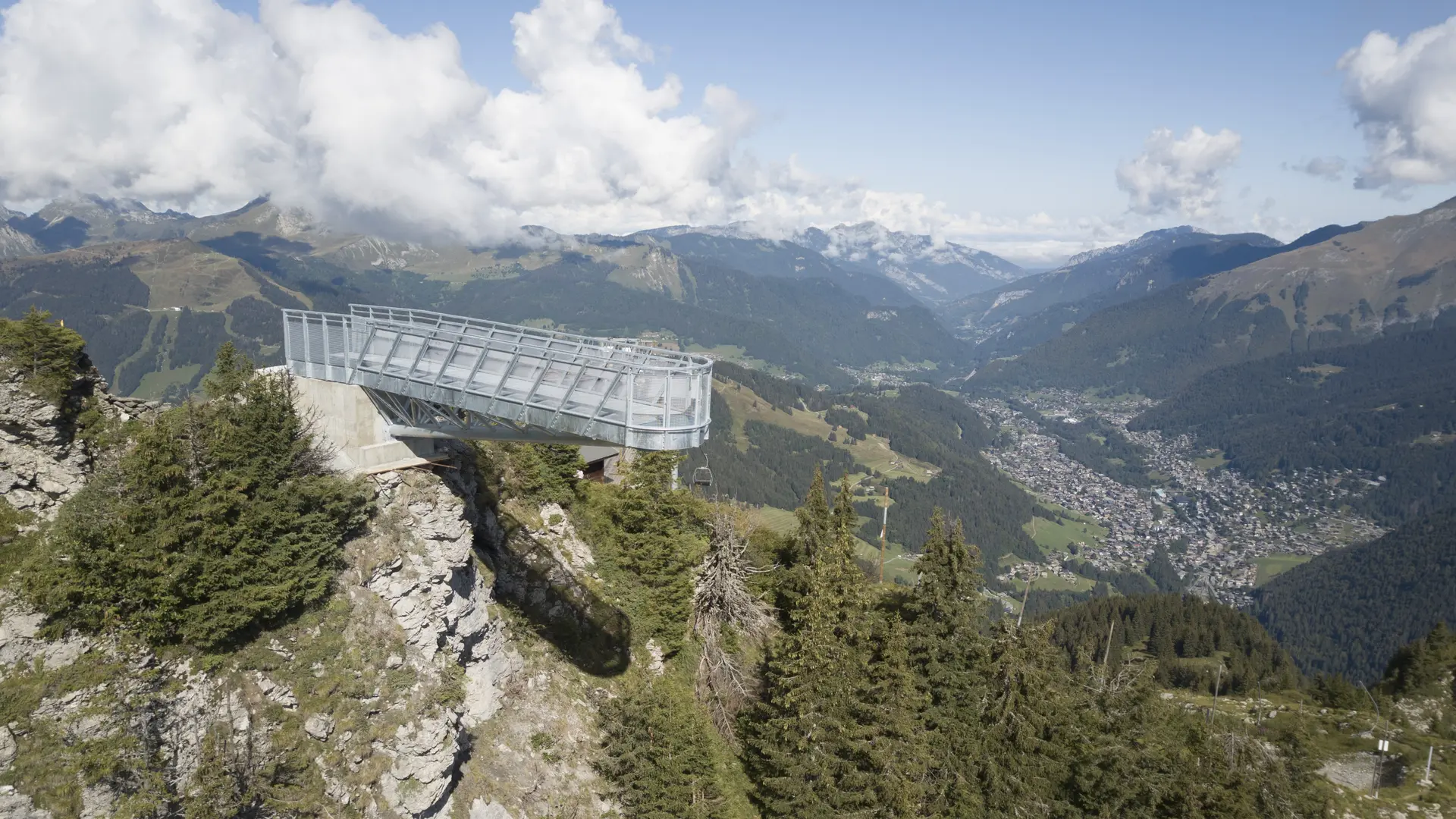 Vue aérienne de la passerelle