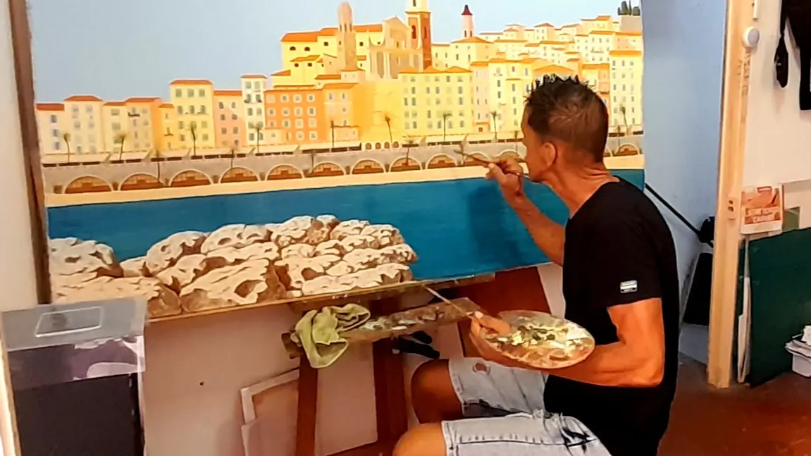 Saïd Bérkane dans son atelier à Menton