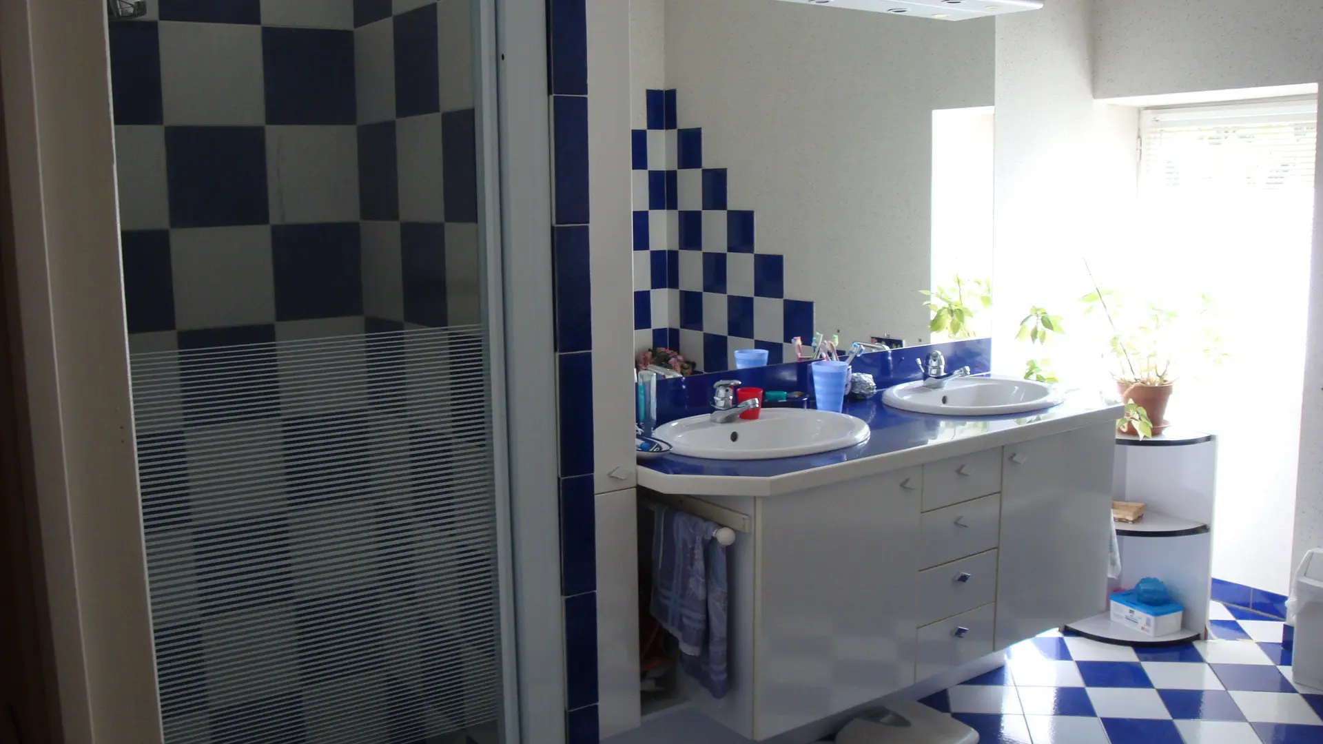 côté douche et lavabos