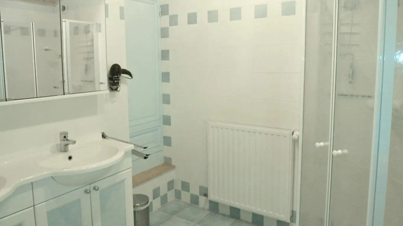 Salle d'eau double vasques , sèche-cheveux