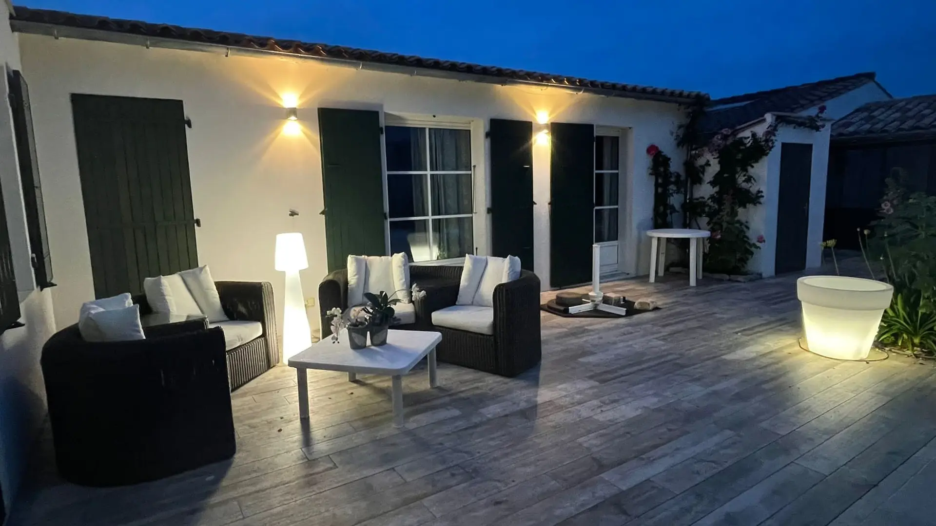 terrace at night