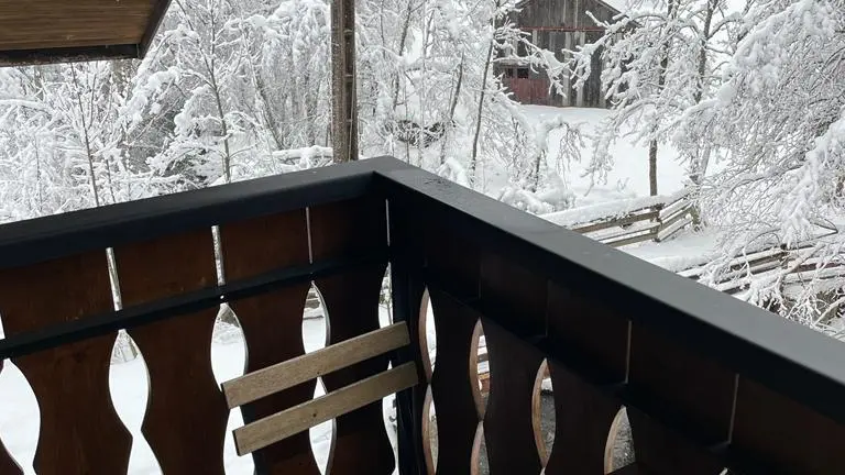 Coin terrasse en hiver