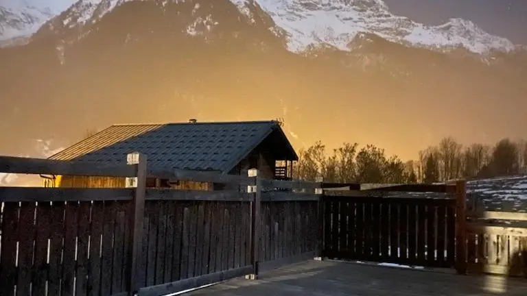 vue nocturne depuis la terrasse