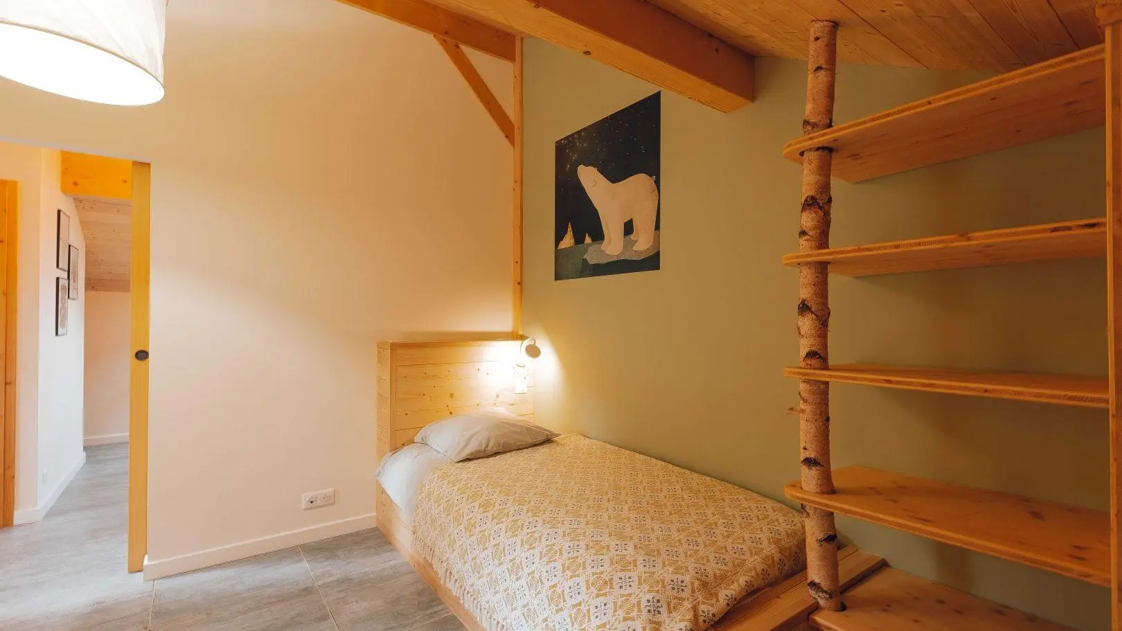 La chambre 2 du chalet, composé de 3 lits simples sont deux jumelables