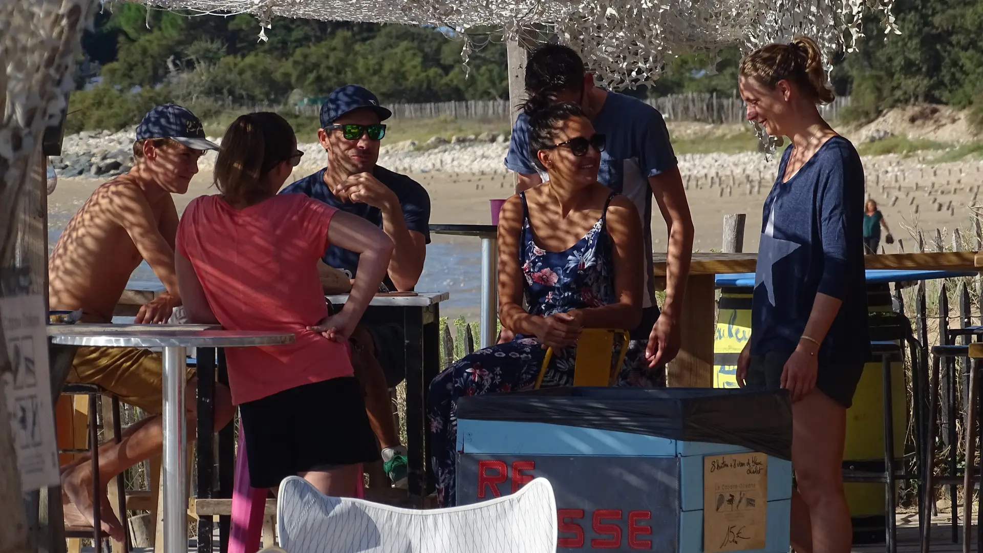 Shaded terrace overlooking the ocean