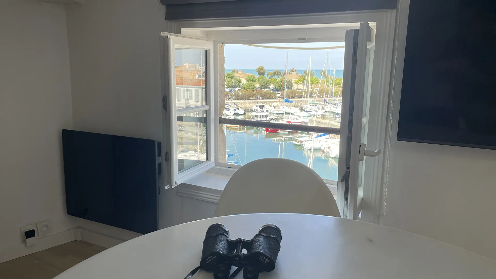 coin repas vue port et mer