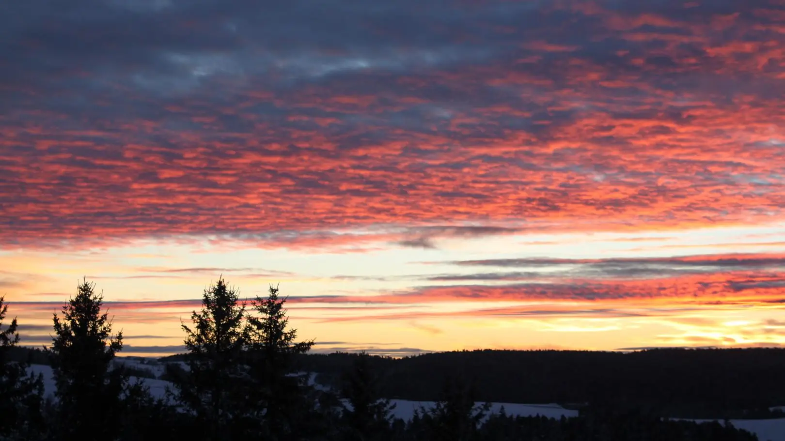 Coucher de soleil en décembre