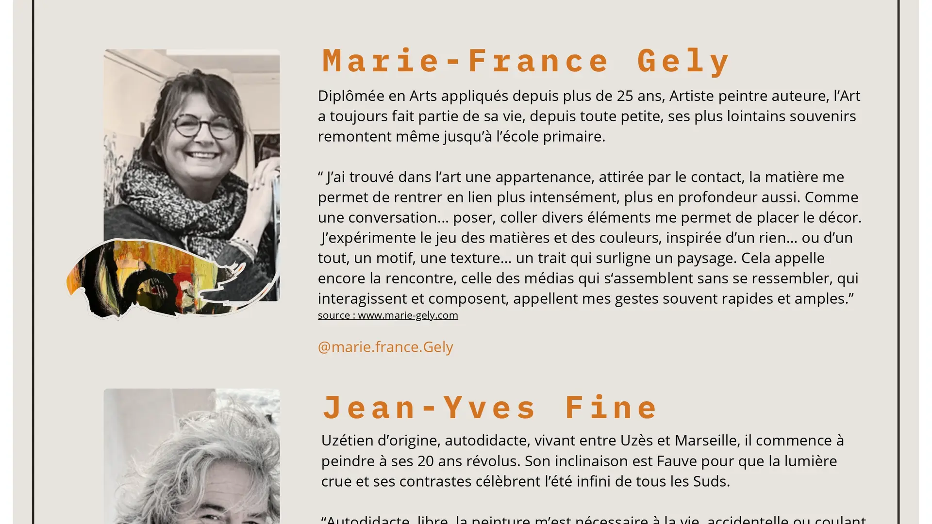 les artistes fondateurs