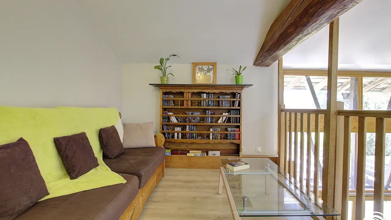 Espace salon / bibliothèque