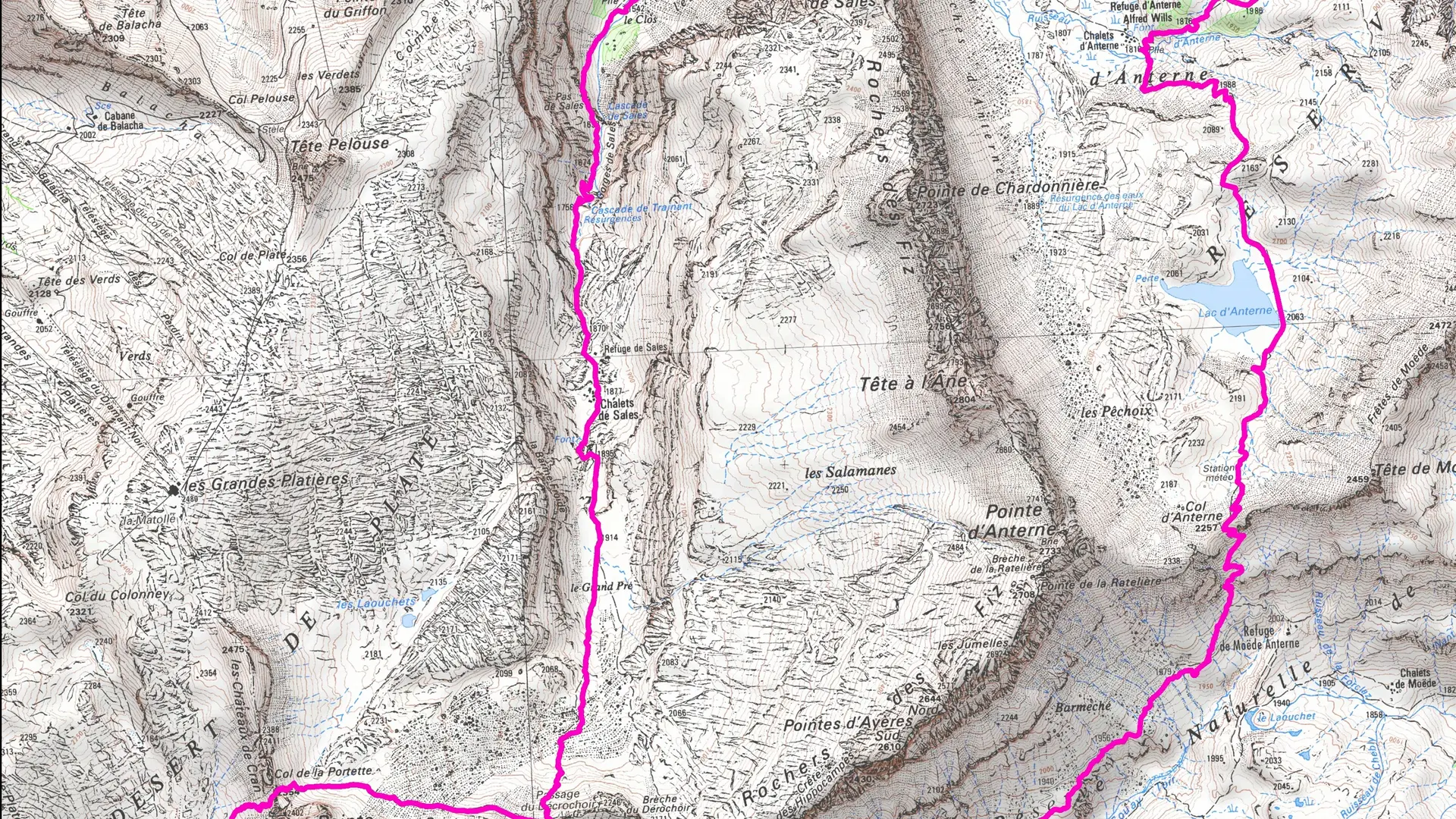 Carte général Tour des Aiguilles Rouges 4 jours