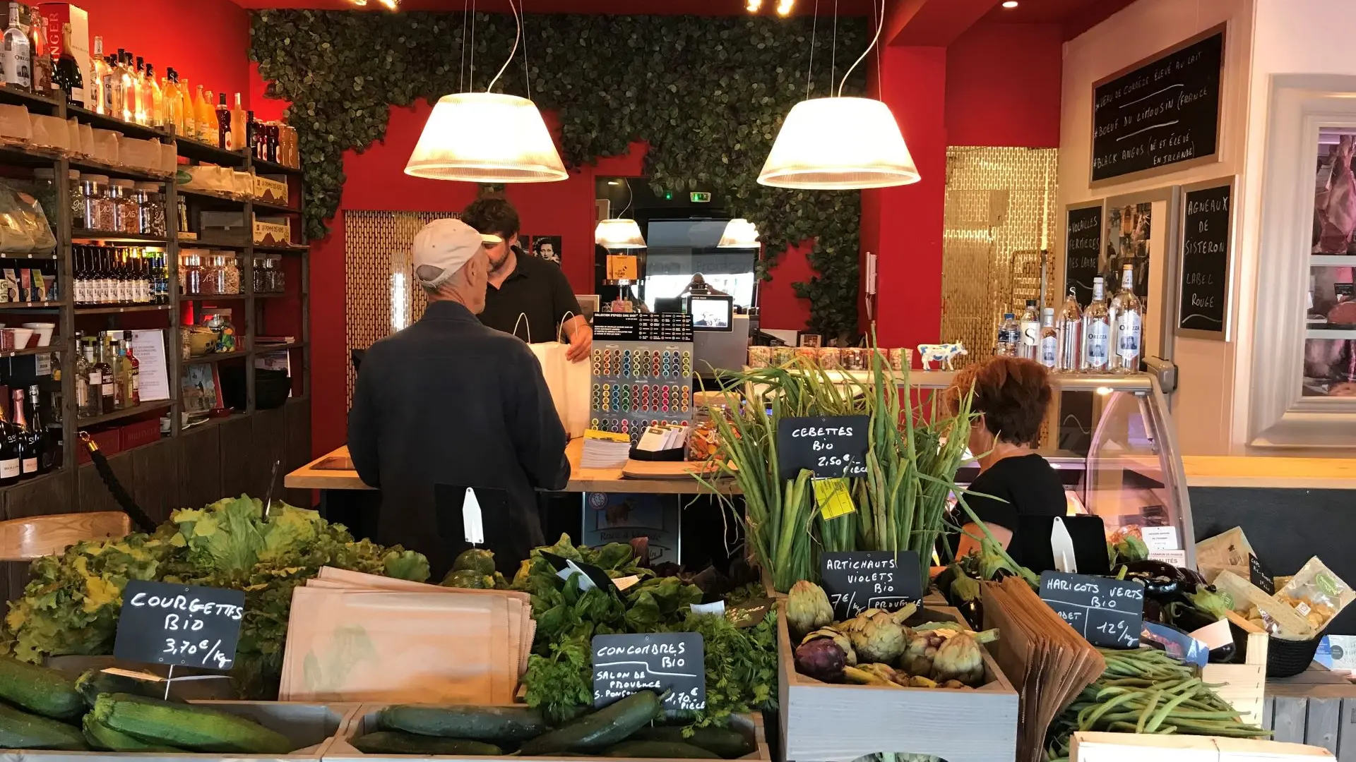 rayon avec légumes frais