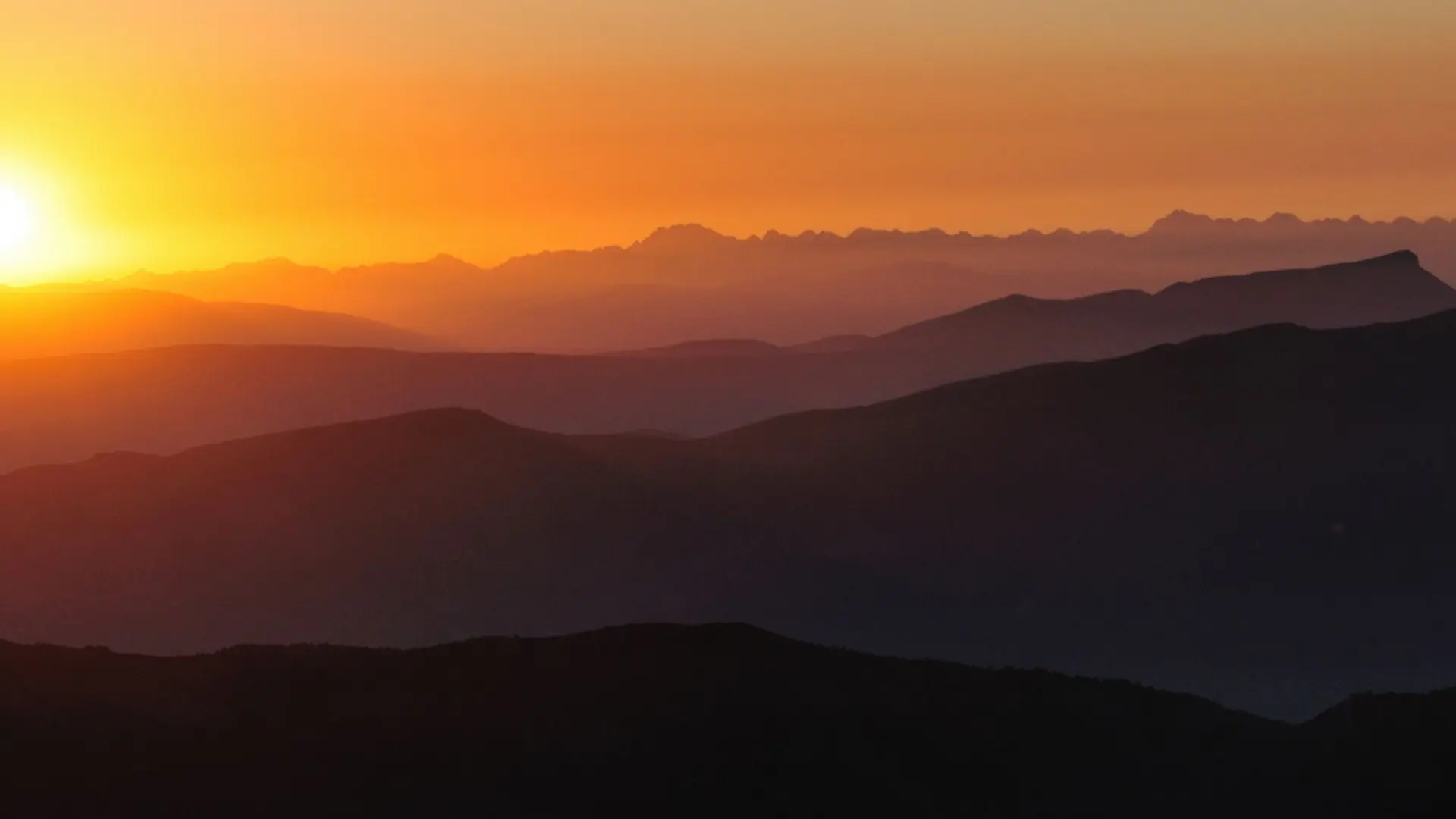 Coucher de soleil sur le Chiran