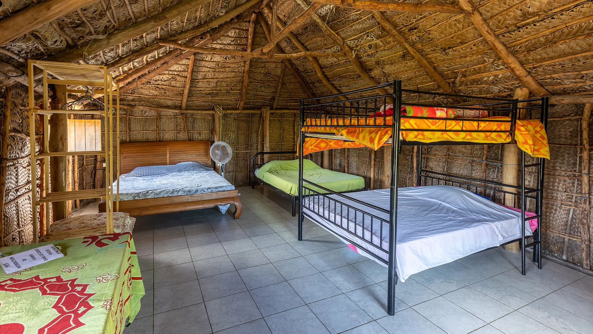 Thatched hut interior