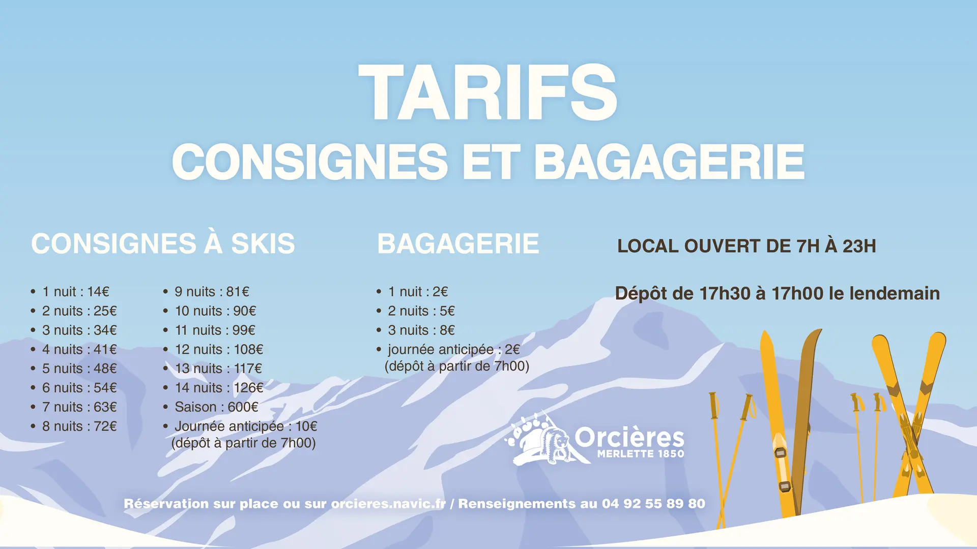 Consignes à skis et bagagerie Orcières