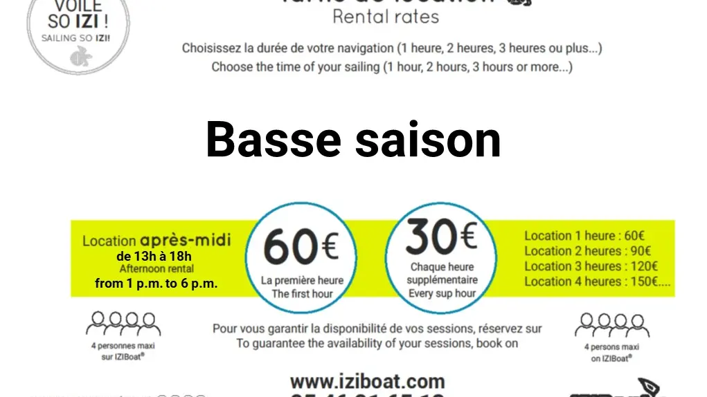 tarifs basse saison