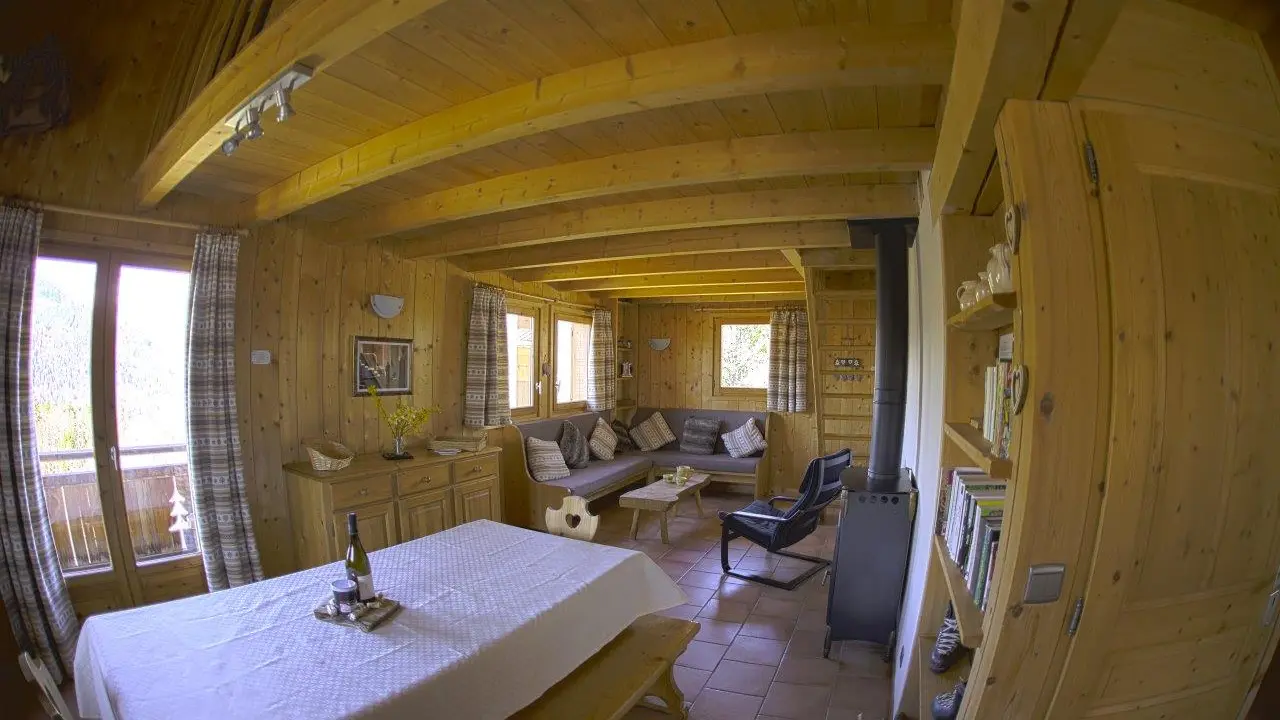 Pièce à vivre avec poêle à bois