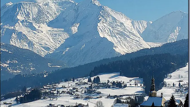 Le village de Combloux en hiver