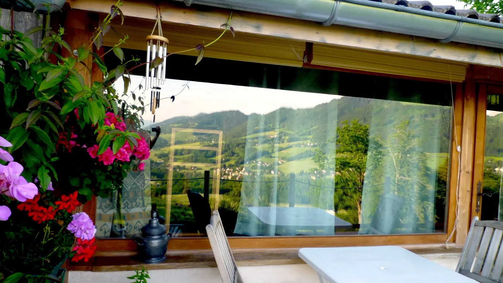 mobilier de jardin sur la terrasse