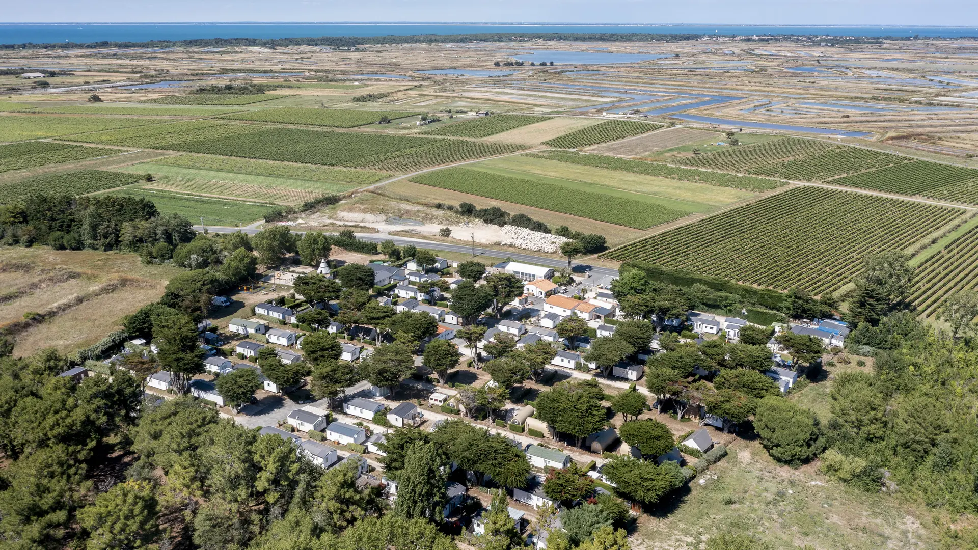 Vue aérienne marais salants