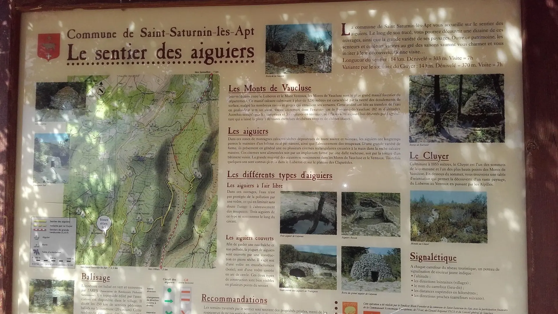 Panneau départ de l'itinéraire