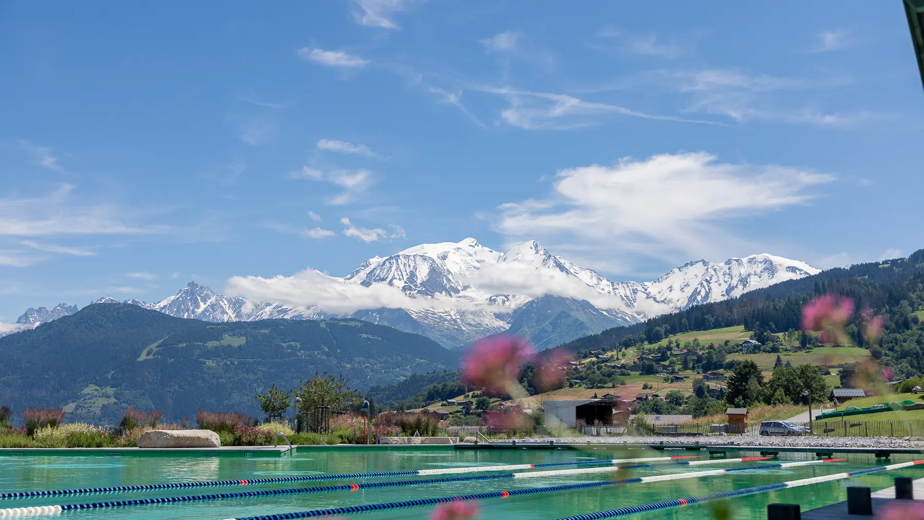 lignes d'eau vue mont-blanc