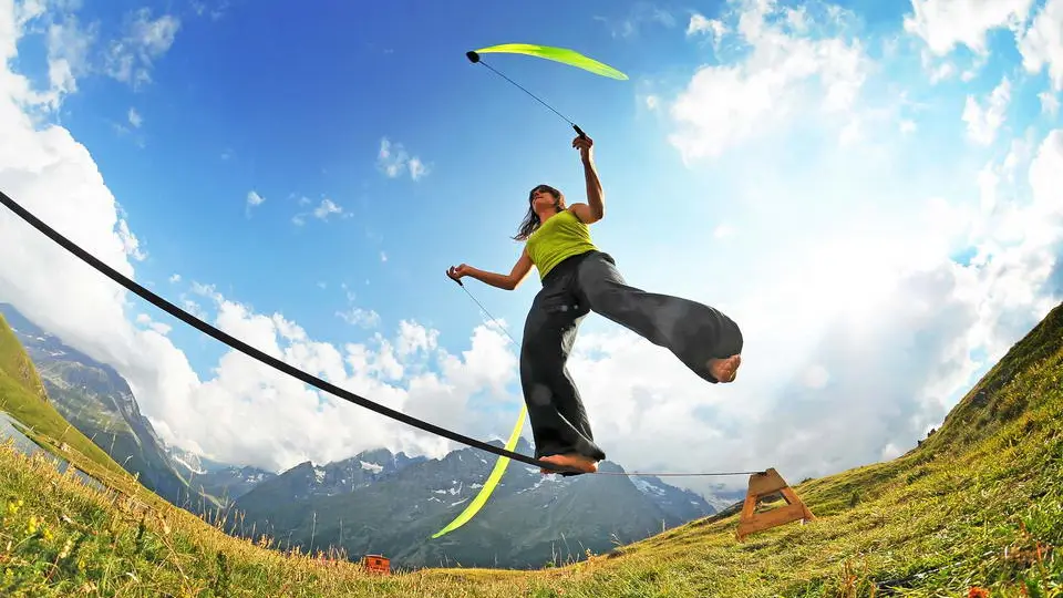 Slackline au Pays de la Meije