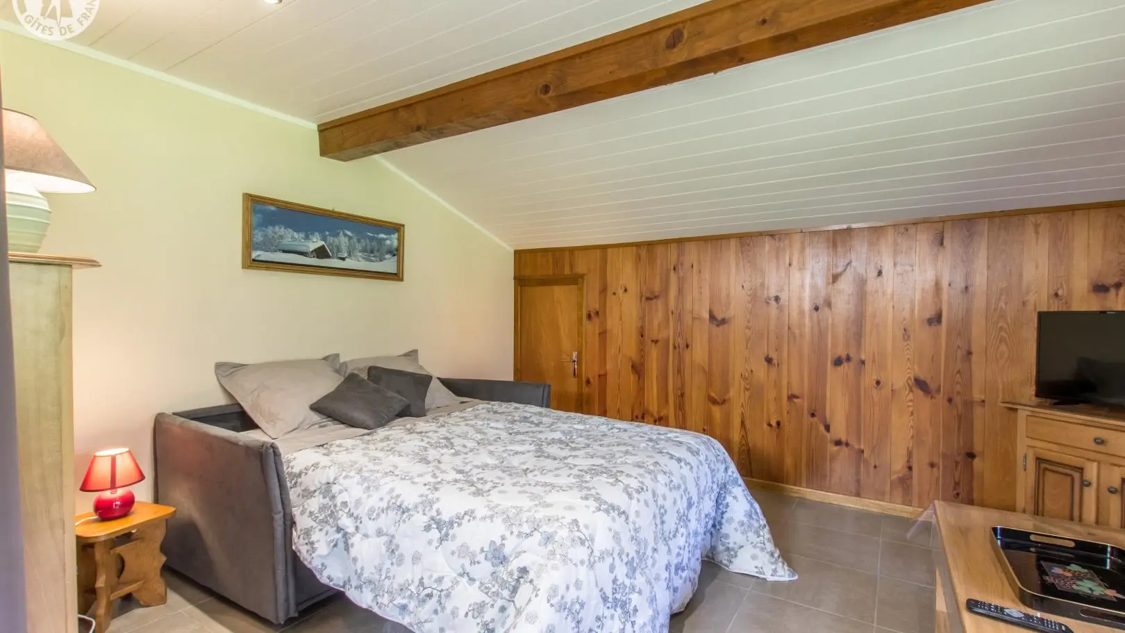 Canapé convertible en mode 'couchage'