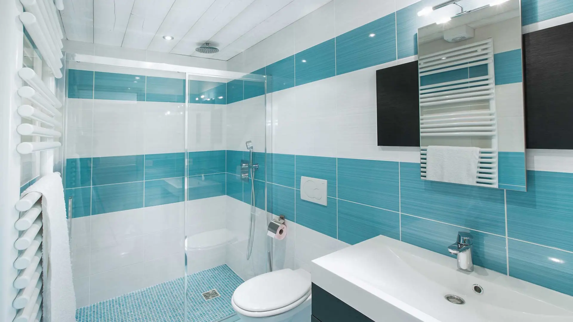 Salle de bain avec douche/Bathroom with a shower-Androsace n°2-Le Grand-Bornand