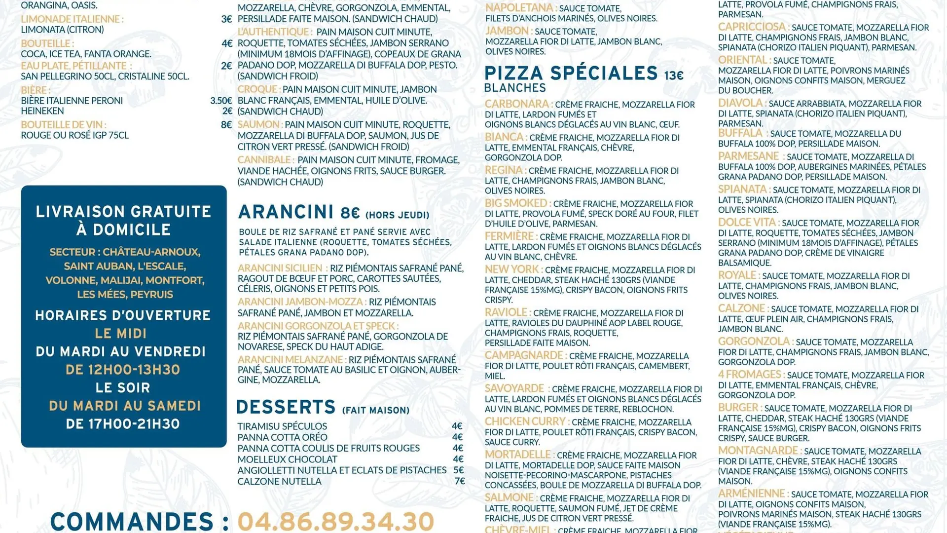 Menu Nonna Pizza