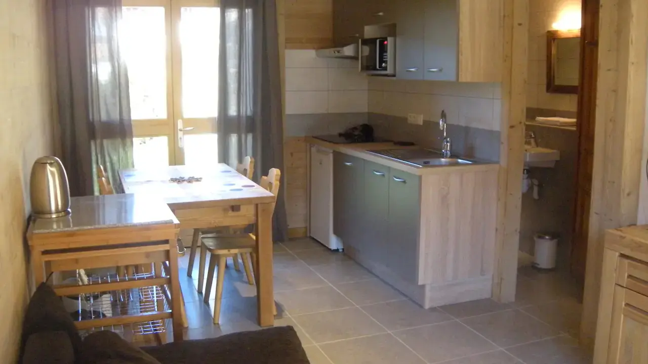 Séjour et cuisine/Living room and kitchen-Petit Chalet-Le Grand-Bornand