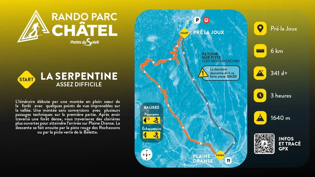 Ski touring trail La Serpentine