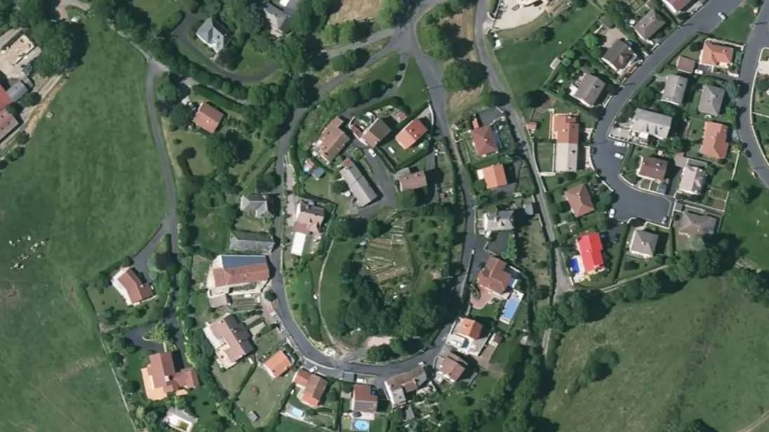 Vue aérienne de l'ancien castrum
