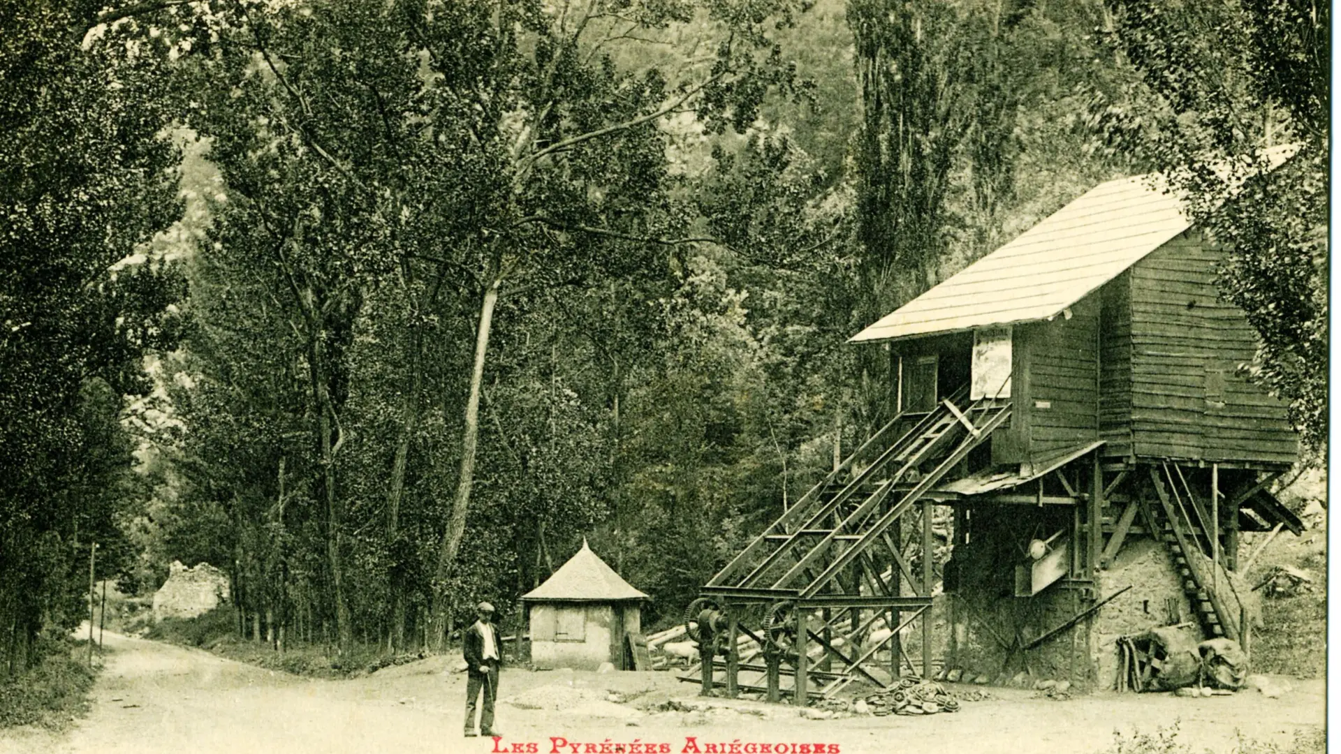 Carte postale de la trémie de Cabre à Vicdessos