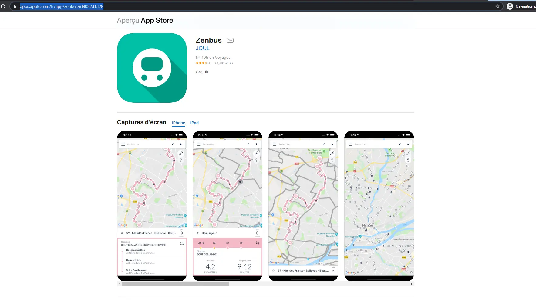 Zenbus sur App Store