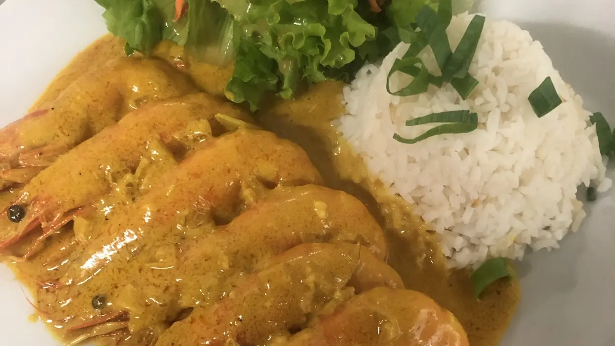 Crevette coco curry