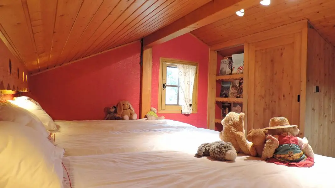 Chambre-mezzanine (accès par échelle raide depuis le séjour)