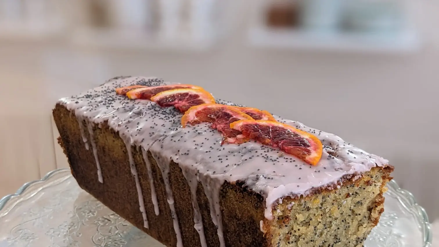 Cake orange sanguine pavot