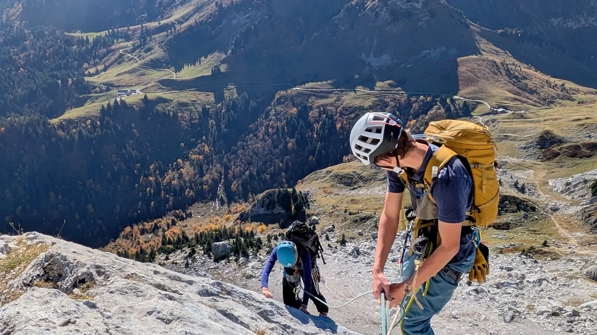 Stage escalade ados en grande voie