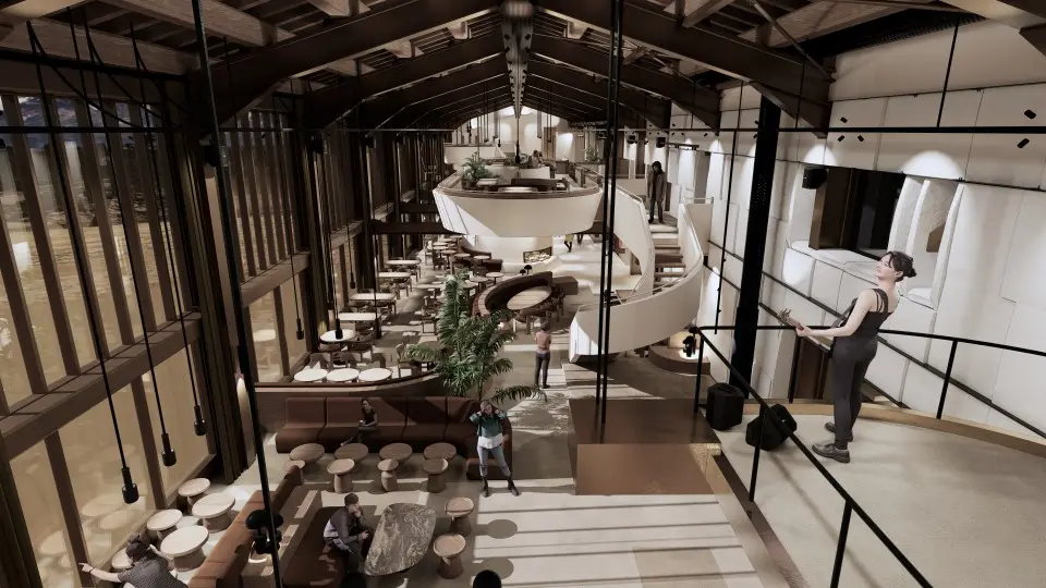 Vue 3D scène_ La Petite Cuisine - Gare Centrale - La Folie Douce