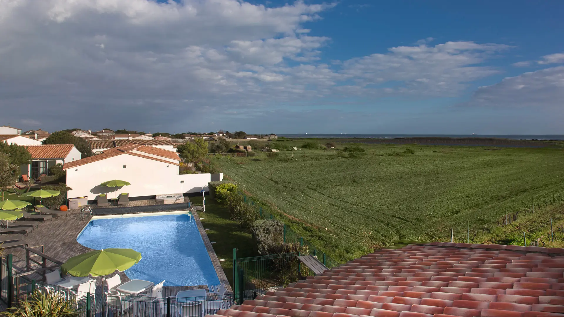 Piscine avec vue sur les vignes