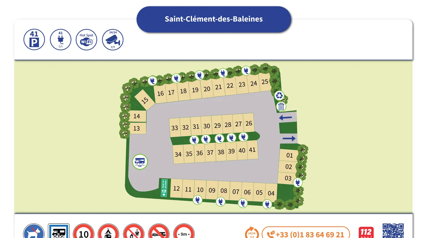 Plan de l'aire de stationnement