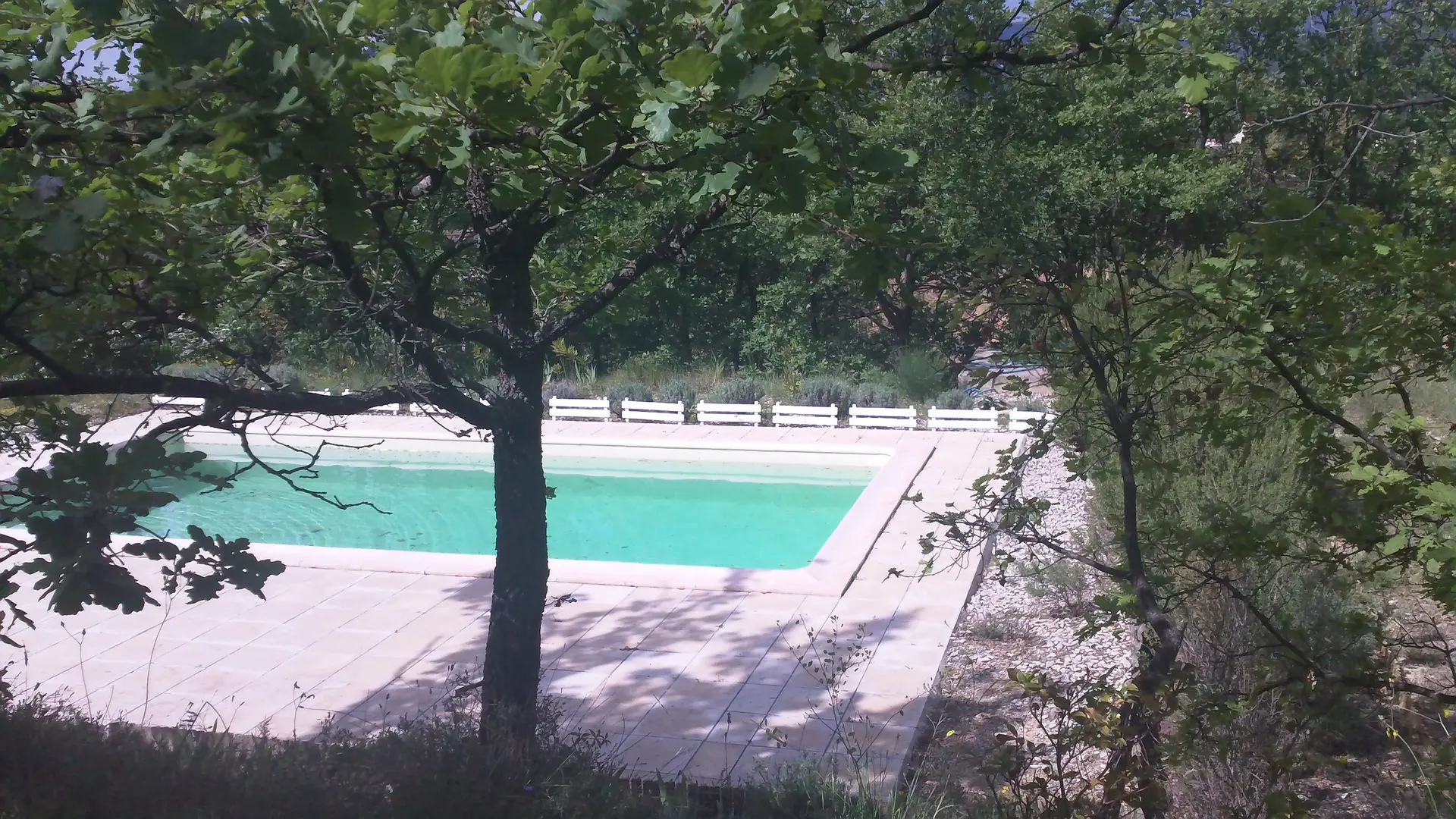 Vue de la piscine depuis la terrasse