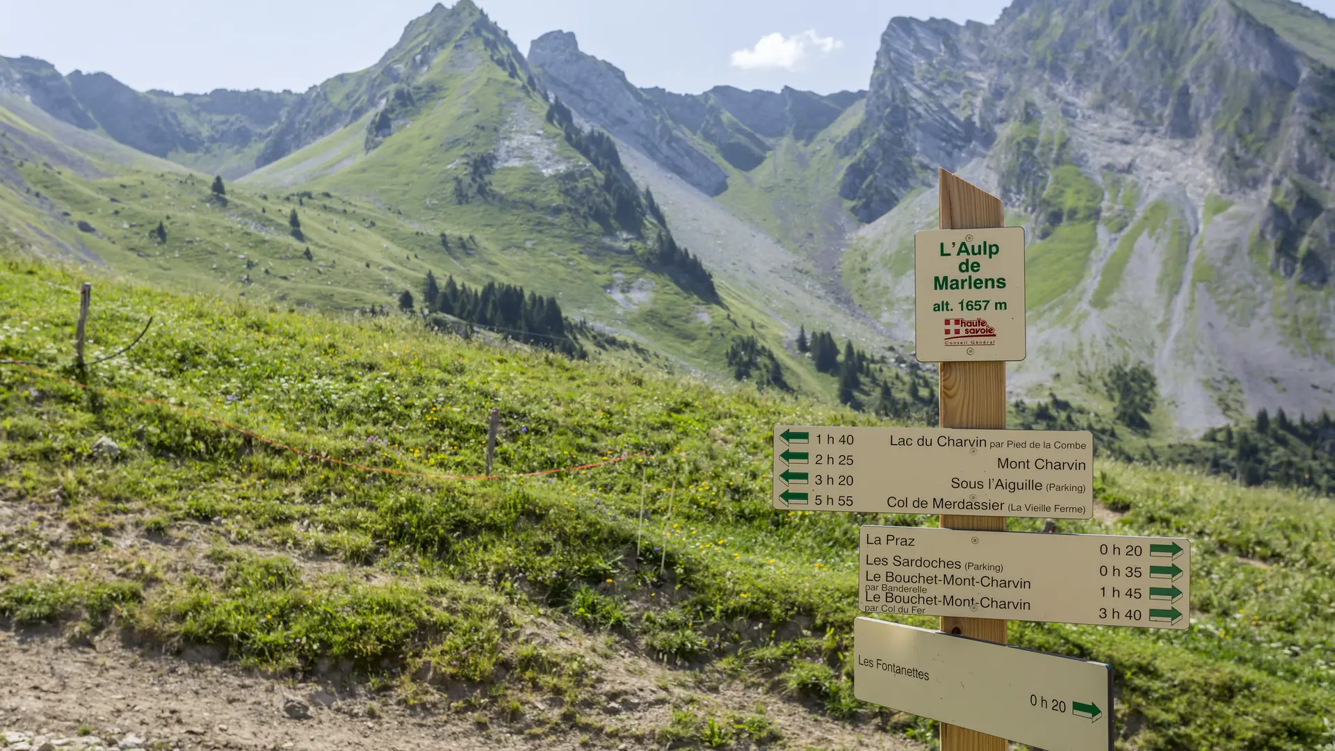 Au départ du refuge de l'Aulp de Marlens