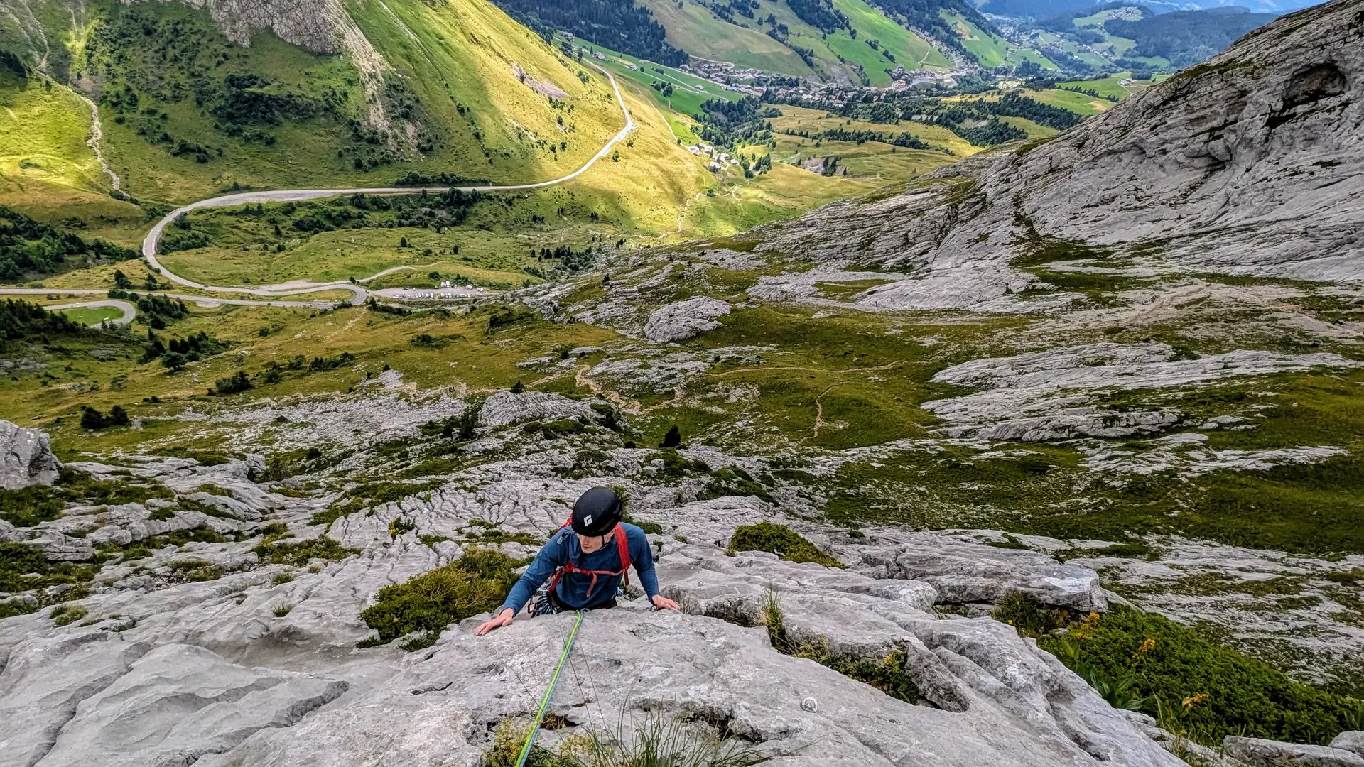 Découverte de l'escalade en Grande voie au col de la Colombière