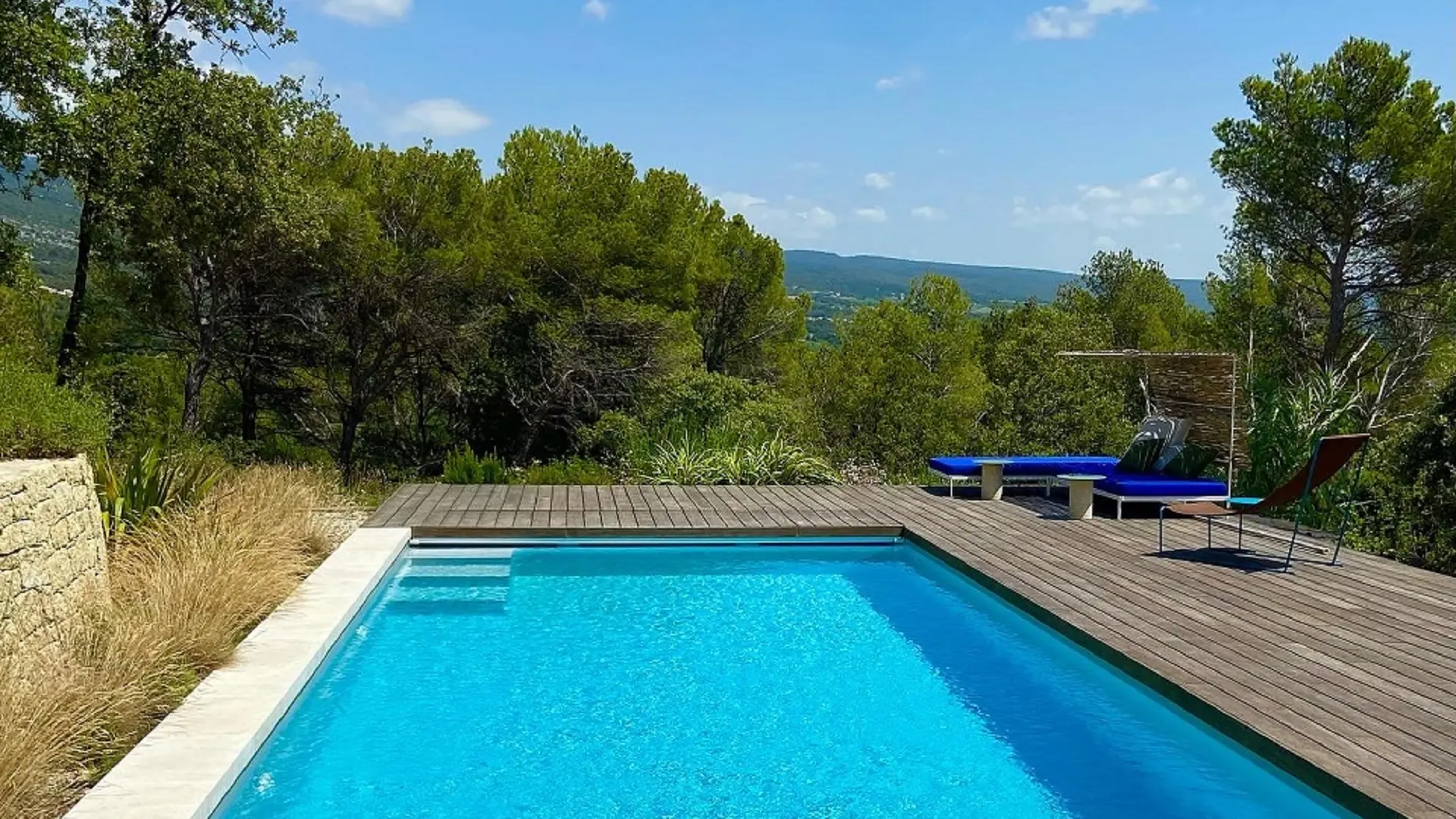 La piscine avec vue sur le Mont Ventoux